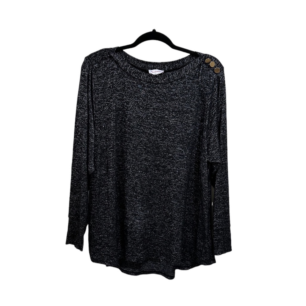 Molly Isadora long sleeve black heathered shirt size 2X